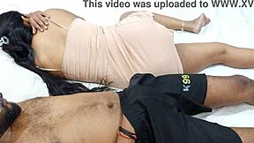 in this hotel room, the haryanvi stepmom shares the bed with her stepson, leading to muff diving and sucking