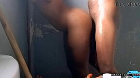 Hot ebony chick gets her pussy hammered by a huge dick