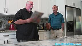 Pierced teen expertly sucks off old neighbor in homemade clip