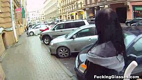 fucking glasses girl bends over for shaved pussy sex on piano