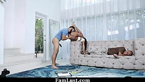 Stepsister rips stepbro's monster cock out and sucks it while stepdad rests