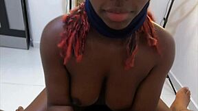 Yea, mind-blowing ski mask ebony cumslut action