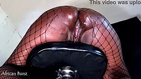 Ebony Ghetto Barbie Skips Class for Anal Creampie on Stool. Monster Cock Rides Hard!