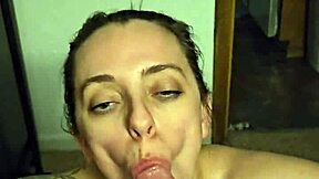 Watch this MILF suck my cock rough? Cum inside her!