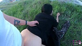 i'm a pawg goth slut teen getting fucked outdoors with a huge cock, cum on my ass