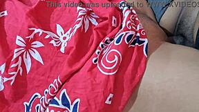 shy married woman meets food delivery guy in bedroom