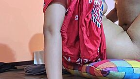 shy married woman meets food delivery guy in bedroom