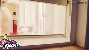 watching my curvy neighbor shower is pure thrill!