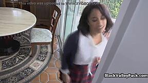 ebony coeds getting wild licking white bully’s pussy in hot 3some