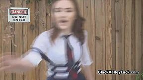 ebony coeds getting wild licking white bully’s pussy in hot 3some