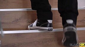 blonde wife craves big black cock in spontaneous interracial sex with handsome man