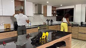 caught my big booty maid banging, so i joined with my bbc, wanna see?