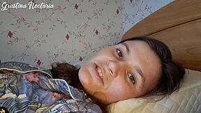 Russian Girlfriend Sucks Big Cock for Morning Wake-Up!