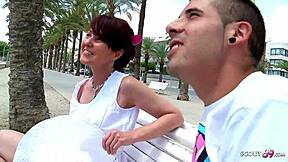 Skinny Redhead Mature Picked Up For Anal At Beach