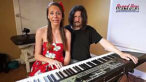 brunette coed cloe sucks cock then gets twat fucked deep and jizzed