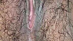 Desi Babe Shows Off Hairy Tight Pussy in Close-Up