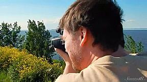 Spunky teen model strips bare in a daring outdoor miniskirt tease. What’s her next move?