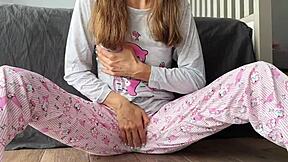 Stepsister’s Small 18+ Boobs Fucked and Fingered in Pajama Close Up?