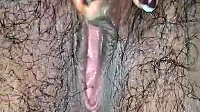 Desi Babe Shows Off Hairy Tight Pussy in Close-Up