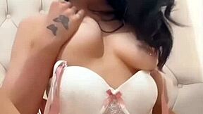 Teen American exchange student indulges in solo masturbation on webcam.