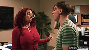 Big Cock Domination with Petite 18+ in Double Penetration Action