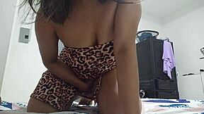 Did You See The Stepmom In Tiger Outfit Masturbating To Cum In Her Wet Panties?