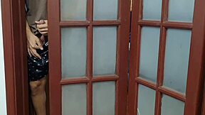 Brazilian Exhibitionist Flashes Wet Clit for Neighbor