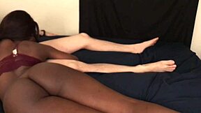 Young girl tests big toy in hospital with doctor