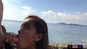 Watch This Asian Teen Girlfriend Suck Her Boyfriend's Big Cock In Public?