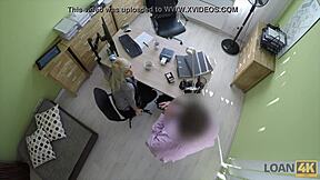 marvelous teen undresses during office interview for loan