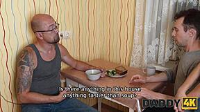 Yo, I’m watching my uncle bang in the kitchen with greedy lust.