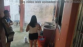 wife leaves, maid craves erect cock