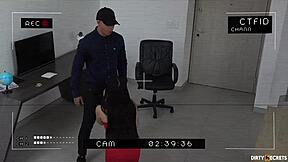 latina in dress seduces security head with big cock