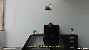 latina in dress seduces security head with big cock