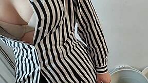 I met Estefani at the mall and she bent over for me.