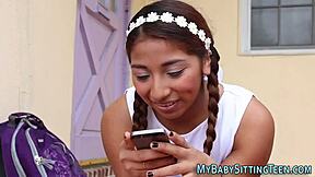 latin teen 18+ takes a messy facial after hardcore pounding 😜