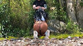 Unbelievable! Amateur Colombian couple films steamy action with stepbrother by the river!