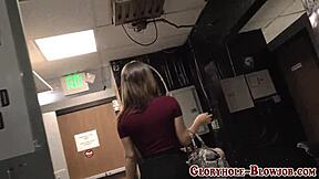 Can You Believe This Teen Sucking That Big Black Cock At Gloryhole?