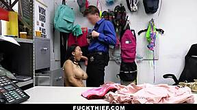 Officer reviews footage of teen attempting to shoplift at the shop.