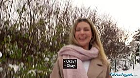 public agent meets cute blonde for outdoor pov blowjob and hardcore sex with big dick in tight pussy