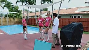 Wow, get blown by these sexy soccer babes in uniforms!