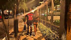 police officer makes black guy cum on his huge dick during carnival