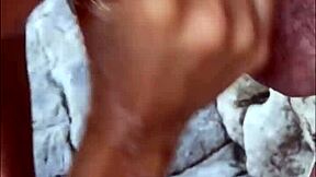 risky beach blowjob with sloppy teen model pov