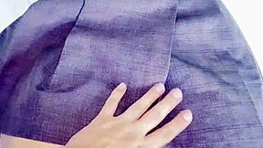 i'm fucking this sexy latina schoolgirl in her miniskirt, moaning loudly