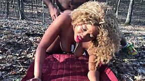 Don Whoe and Nina Rivera tease in the woods