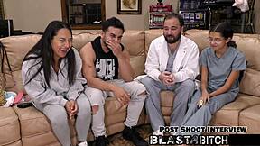 Mia’s Pussy Shocked and Blasted with Cum in Backstage