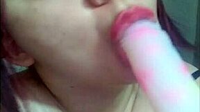 Watch this beautiful young girl teach you how to suck cock with her pretty lips.