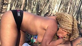 Don Whoe and Nina Rivera tease in the woods