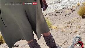 Latina babe fucks big cock outdoors in Bolivia 😍