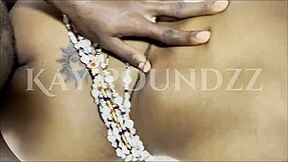 Teasing doggystyle with monster cock on african teens